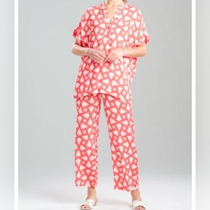 N Natori 2 piece Soho Geo print Challis Pajama Set Size XL